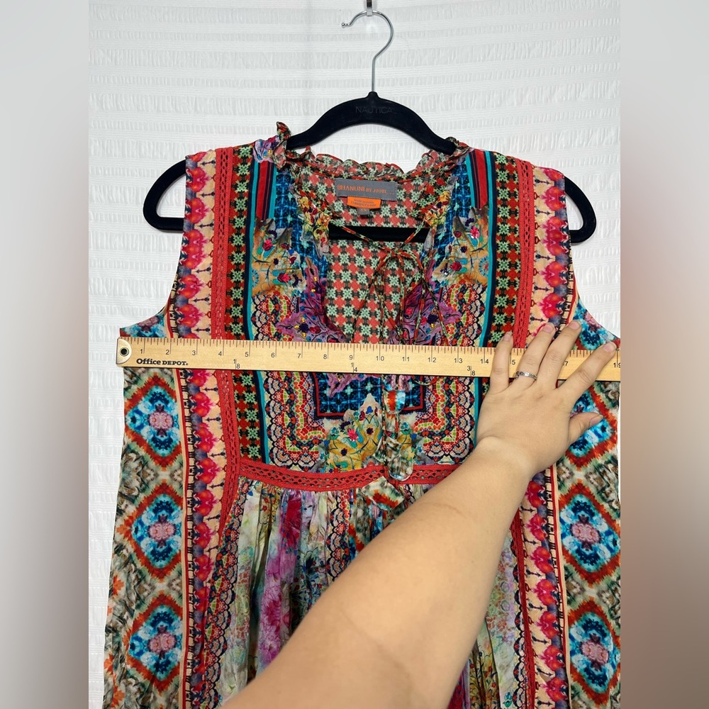 Bhanuni By Jyoti Anthropology Bohemian Multicolor Sleeveless Mini Dress Size XS - Picture 7 of 8
